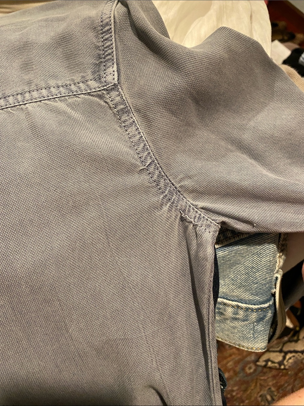 Treasure & Bond Utility Boiler Suit. Washed Denim Jumpsuit. Blue/Grey. Size XS. - Picture 10 of 11